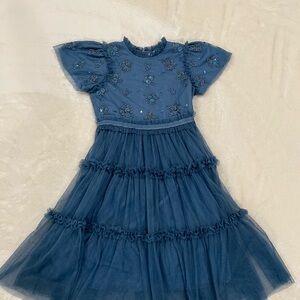 Ivy City Embroidered Blue Girl’s Dress